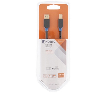 König USB 3.0 A male/USB 3.0 B male, 2 m