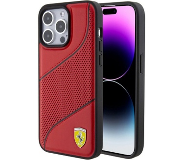 Ferrari Perforated Waves Back Case - iPhone 15 Pro (6.1") - Rood Rood
