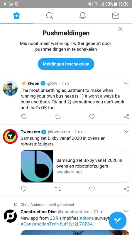 Tussen web en app - Een pwa op de grote platforms: Twitter