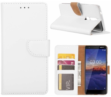 Luxe Lederen Bookcase hoesje voor de Nokia 5.1 - Wit (Nokia 5.1) Wit