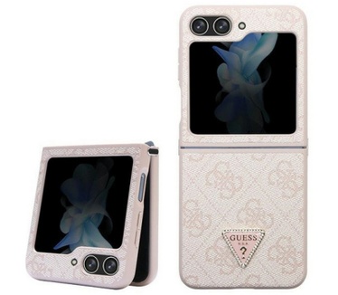 Guess 4G Triangle Back Case - Samsung Galaxy Z Flip 5 - Roze Roze