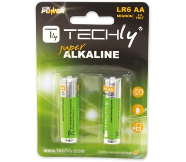 Techly Blister 2 Batteries High Power AA Alkaline LR06 1.5V Stilo IBT-KAL-LR06-B2T