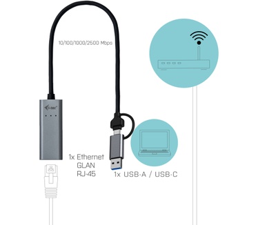 i-tec USB-C Metal 2.5Gbps Ethernet Adapter