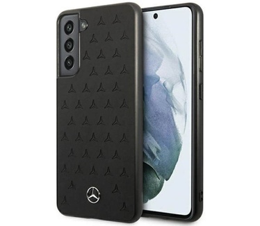 Mercedes-Benz Stars Leather Case - Samsung Galaxy S21 FE - Zwart Zwart