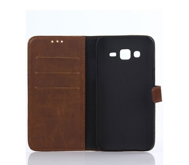 Samsung Galaxy J5 Retro Style Wallet Flip Case Vintage Bruin