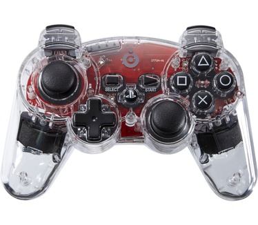 Bigben Interactive Officieel gelicenseerde draadloze PS3 controller - transparant met blauwe/rode/groene LED verlichting