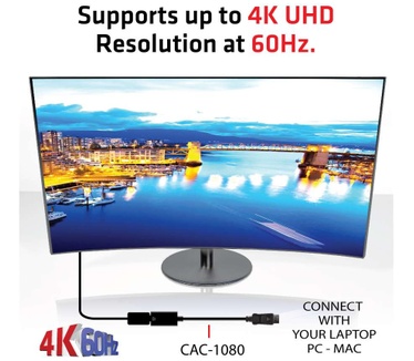 Club 3D DisplayPort 1.4 to HDMI 2.0b HDR Active Adapter Zwart