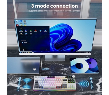 Royal Kludge Mechanical keyboard S85 White Night Cloud Switch