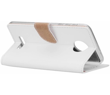 Luxe Lederen Bookcase hoesje voor de Motorola Moto X4 - Wit (Motorola Moto X4) Wit