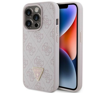 Guess 4G Triangle Logo Back Case iPhone 15 Pro Max (6.7") - Roze Roze