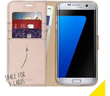 Accezz Wallet Softcase Bookcase Samsung Galaxy S7 Edge (Galaxy S7 Edge) Goud