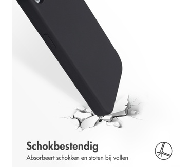 Accezz Liquid Silicone Backcover met MagSafe iPhone 16e - Zwart