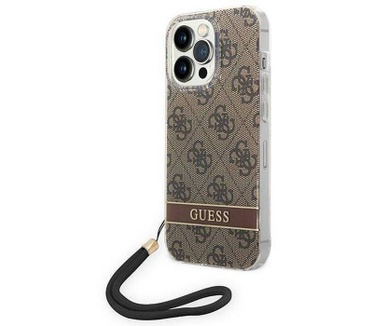 Guess 4G Printed Case met Strap Apple iPhone 14 Pro (6.1") Bruin Bruin