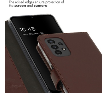 Selencia Echt Lederen Bookcase Samsung Galaxy A13 (4G) - Bruin