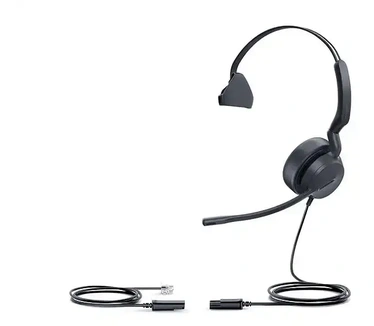 Yealink YHS36 Mono (Bedraad), Kantoorheadset, Zwart Zilver, Zwart