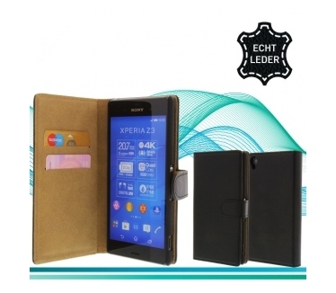 X'entrix Sony Xperia Z3 Luxe Lederen Wallet Case (Black)