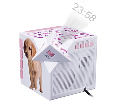 Bigben Interactive Wekkerradio met tijdprojectie met schattige hondjes