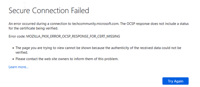 Microsoft-errors in Firefox