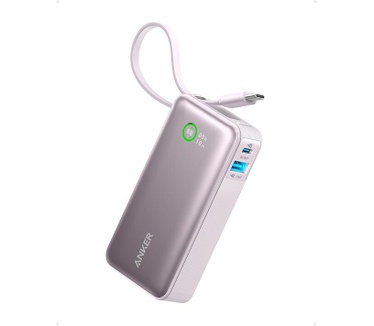 Anker Nano Power Bank (30W, Built-In USB-C Cable) Roze