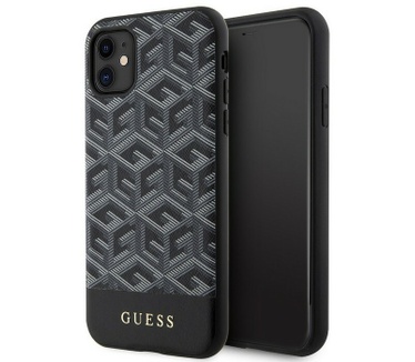 Guess G-Cube MagSafe Back Case Apple iPhone 11/XR (6.1") - Zwart Zwart