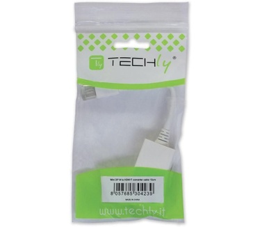 Techly Mini DisplayPort (Thunderbolt) 1.2 / DVI 15cm White IADAP MDP-DVIF12 Wit
