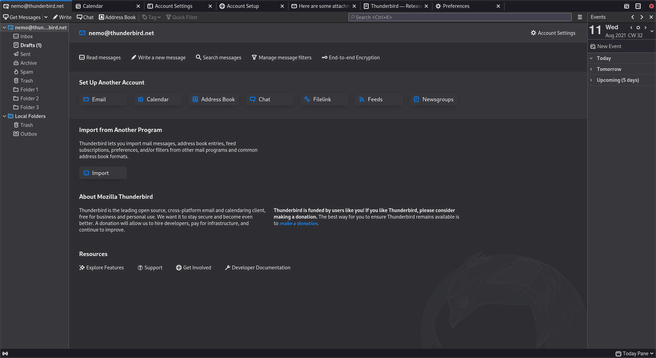 Desktopclient Mozilla Thunderbird 91
