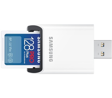 Samsung Pro Plus SD Card (2023) 128GB + Kaartlezer