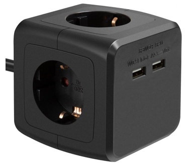 Allteq USB Stekkerdoos - 3x Schuko, 2x USB