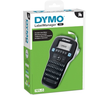 Dymo DYMO LabelManager 160-labelmaker | Draagbare labelprinter met AZERTY-toetsenbord | Inclusief zwart-wit D1-etiketten (12 mm) | Voor thuis en op kantoor