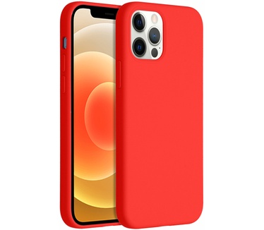 Accezz Liquid Silicone Backcover iPhone 12 (Pro) - Rood (iPhone 12 Pro, iPhone 12) Rood