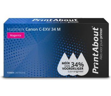 PrintAbout Huismerk Canon C-EXV 34 M Toner Magenta