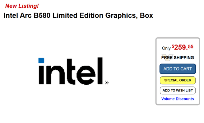 Intel Arc B580-webwinkel via VideoCardz