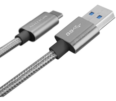 Nillkin Type-C Elite USB 3.0A naar USB-C Kabel (1m) - Zwart/Grijs