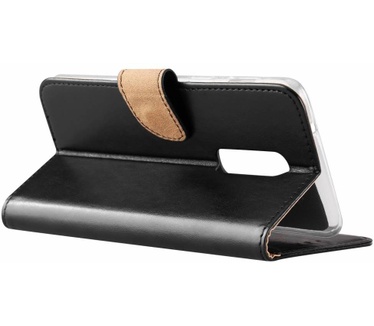 Luxe Lederen Bookcase hoesje voor de OnePlus 6 - Zwart (OnePlus 6) Zwart