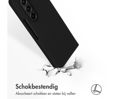 Accezz Liquid Silicone Backcover Samsung Galaxy Z Fold 5 - Zwart