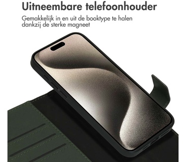 Accezz Premium Leather 2 in 1 Wallet Bookcase iPhone 15 Pro Max - Groen