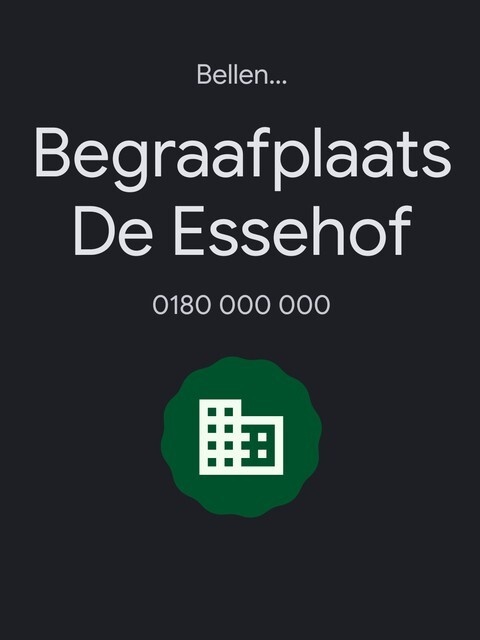 0180-00000 bellen geeft Begraafplaats de Essenhof in beeld bij Android telefoon