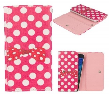 qMust Universele Lederen Pouch - met drukknop - 3.5 t/m 4.7 inch - Dots & Bow