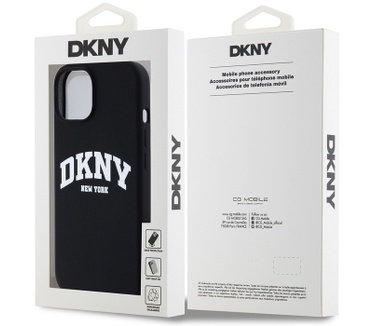 DKNY Silicone Arch Logo Back Case - iPhone 15 (6.1") - Zwart Zwart