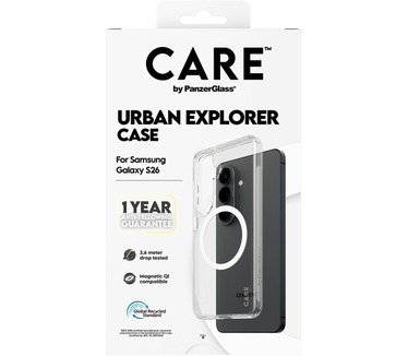PanzerGlass CARE™ by PanzerGlass® Urban Explorer Case Transparent w. White Qi Samsung Galaxy S26