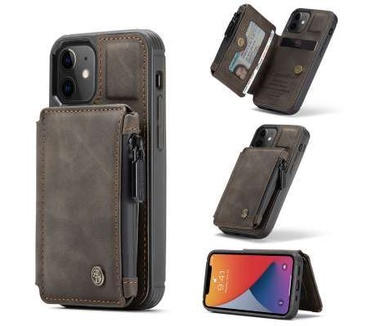 Caseme Apple iPhone 12 Mini Back Cover Wallet Case - Coffee