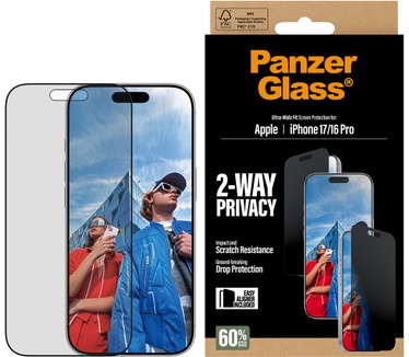 PanzerGlass PanzerGlass® 2-Way Privacy Screen Protector iPhone 17 | iPhone 16 Pro | Ultra-Wide Fit w. EasyAligner