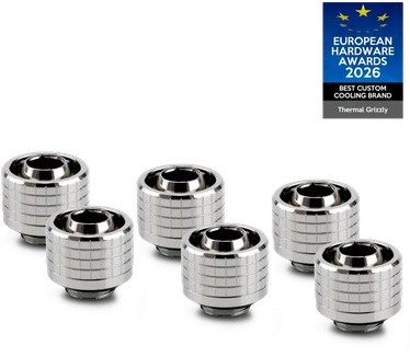 Thermal Grizzly DeltaMate Fitting - ST16 Gloss Nickel (6-Pack)