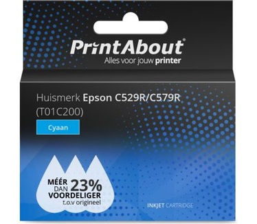 PrintAbout Huismerk Epson C529R/C579R (T01C200) Inktcartridge Cyaan Hoge capaciteit