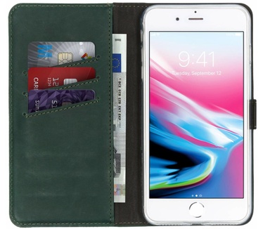 Selencia Echt Lederen Bookcase iPhone 8 Plus / 7 Plus - Groen