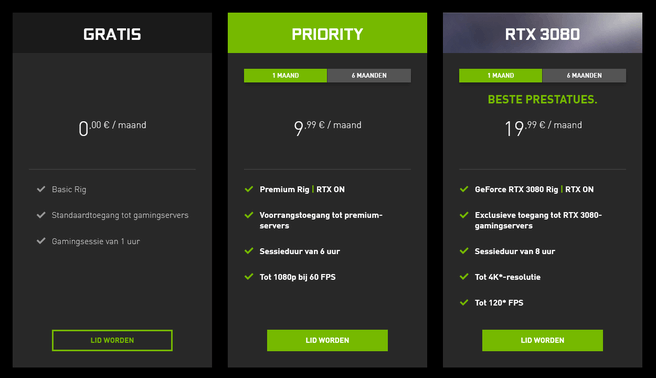 Nvidia GeForce NOW-abonnementen 4K