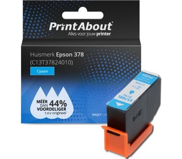 PrintAbout Huismerk Epson 378 (C13T37824010) Inktcartridge Cyaan