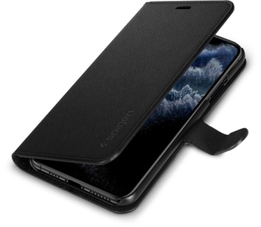 Spigen iPhone XI WalletS Saffiano Black  Zwart