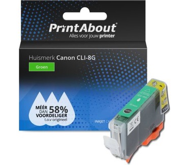 PrintAbout Huismerk Canon CLI-8G Inktcartridge Groen