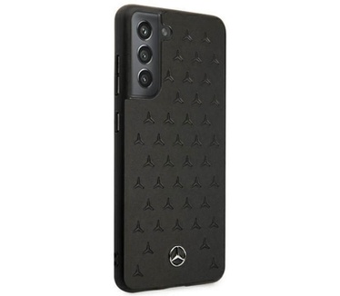 Mercedes-Benz Stars Leather Case - Samsung Galaxy S21 FE - Zwart Zwart